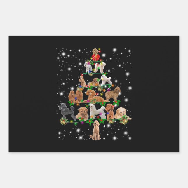 Hoja De Papel De Regalo Árbol De Navidad De Carbono Cubierto Con Lámpara (Anverso)