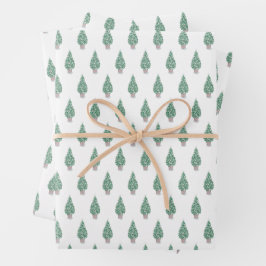 Hoja De Papel De Regalo Árbol de Navidad de Nueva Inglaterra