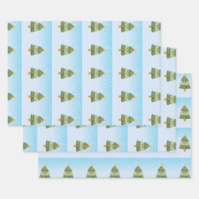 Hoja De Papel De Regalo Árbol de Navidad festivo lindo (Set)