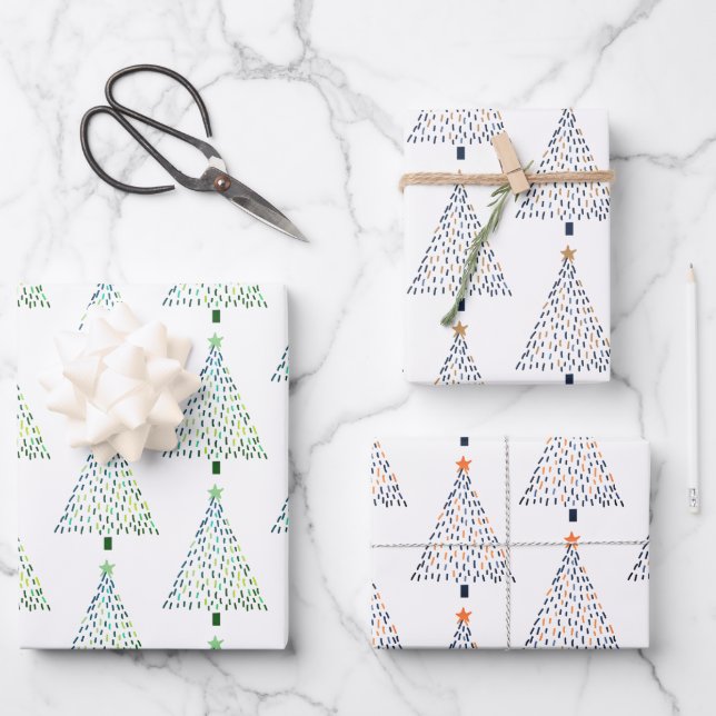 Hoja De Papel De Regalo Árbol de navidad lindo (Anverso)