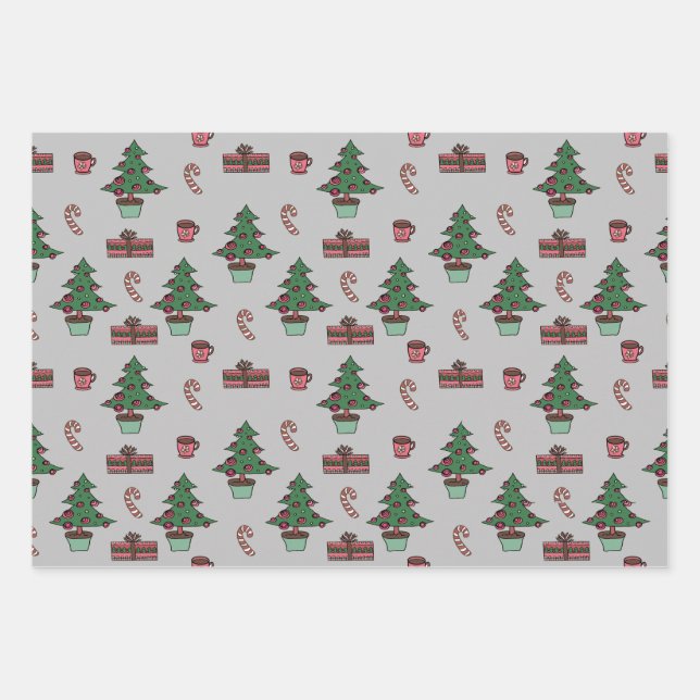 Hoja De Papel De Regalo Árbol de Navidad tradicional, regalo de diseño de  (Anverso)
