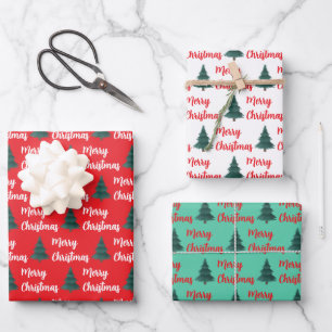 Hoja De Papel De Regalo Árbol de pino personalizado y navidad de cereza
