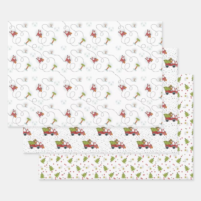 Hoja De Papel De Regalo Árbol de Santa y Navidad (Set)