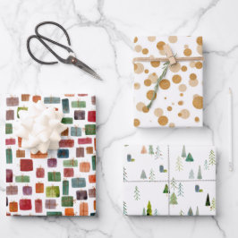 Hoja De Papel De Regalo Árbol y regalo de Navidad