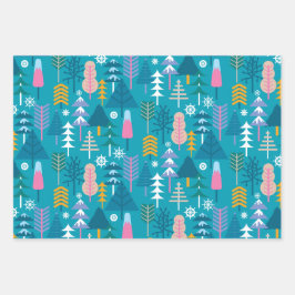 Hoja De Papel De Regalo Árboles de invierno