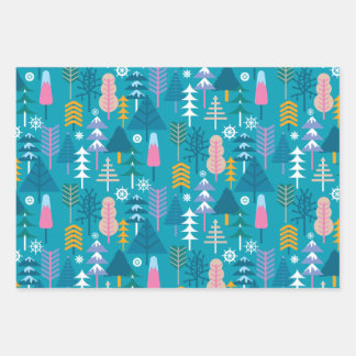Hoja De Papel De Regalo Árboles de invierno