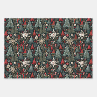 Hoja De Papel De Regalo Árboles de Navidad, casas de Candyland, juegos de 