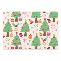 Árboles de Navidad Retro Groovy de los 70 Patrón