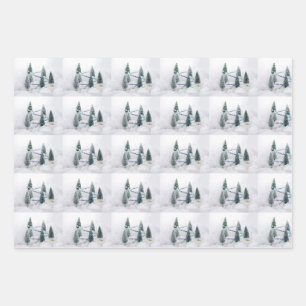 Hoja De Papel De Regalo Árboles de Navidad, Santa Claus, cañas de caramelo