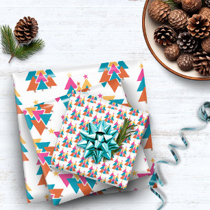 Hoja De Papel De Regalo Árboles de Navidad Verde azulados de color