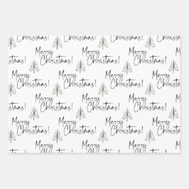 Hoja De Papel De Regalo Árboles de pinos navideños