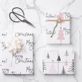 Hoja De Papel De Regalo Árboles de pinos navideños