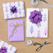 Árboles modernos de Navidad Patrón púrpura rosado