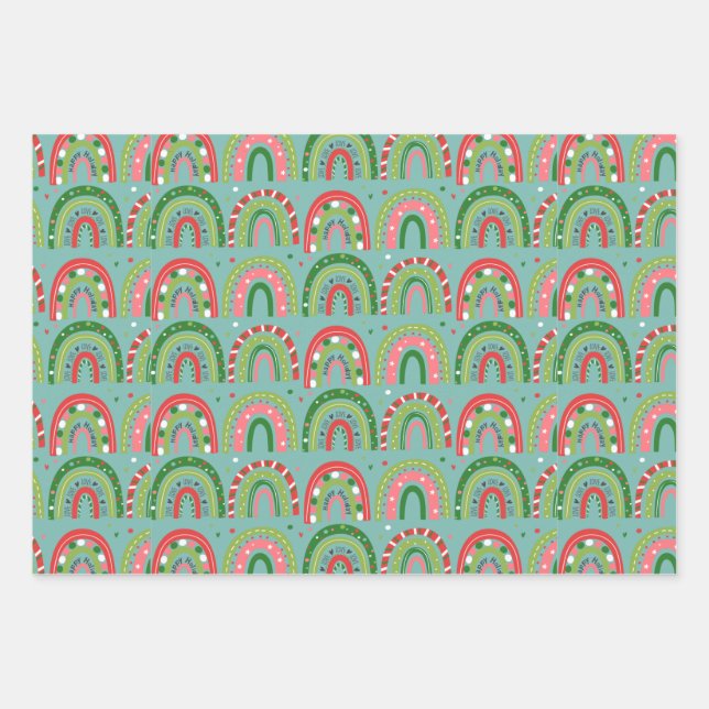 Hoja De Papel De Regalo Arcoíris de Amor  (Anverso)