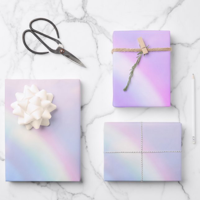 Hoja De Papel De Regalo Arcoiris de esperanza - pastel, (Anverso)