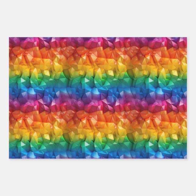Hoja De Papel De Regalo Arcoiris de origami (Anverso)
