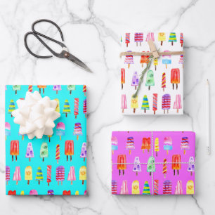 Hoja De Papel De Regalo Arcoiris pintado a mano con opúsculos acuáticos