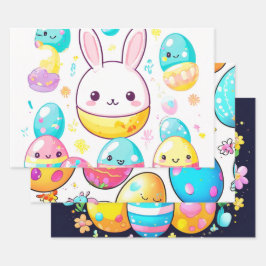 Hoja De Papel De Regalo Arcoiris Resumen de Huevos de Pascua