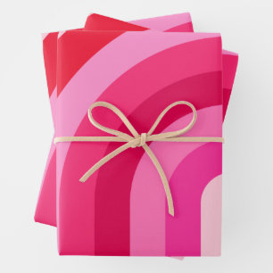 Hoja De Papel De Regalo Arcoiris Rosa Y Rojo