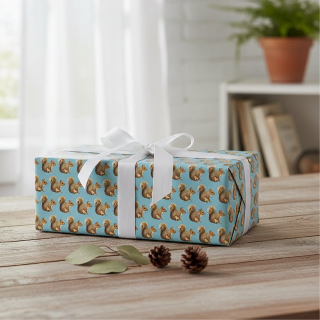 Hoja De Papel De Regalo Ardilla (Squirrel Frenzy Fun, Bold, and Unexpected - Wrapping Paper Sheets)