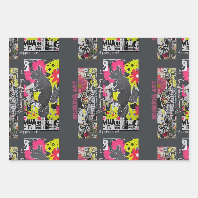 Hoja De Papel De Regalo Ardilla de arte (Anverso)