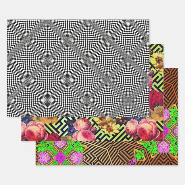Hoja De Papel De Regalo Argos Gatsby Op Art Sampler (Set)