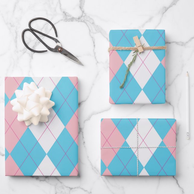 Hoja De Papel De Regalo Argyle fresco (Anverso)