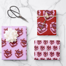 Hoja De Papel De Regalo Aries Zodiac Coquette Heart Birthday Cake