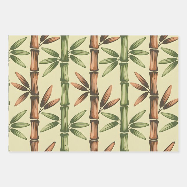 Hoja De Papel De Regalo Armonía de Bambú  (Anverso)