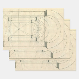 Hoja De Papel De Regalo Arquitectura de época, perspectiva de arco renacen