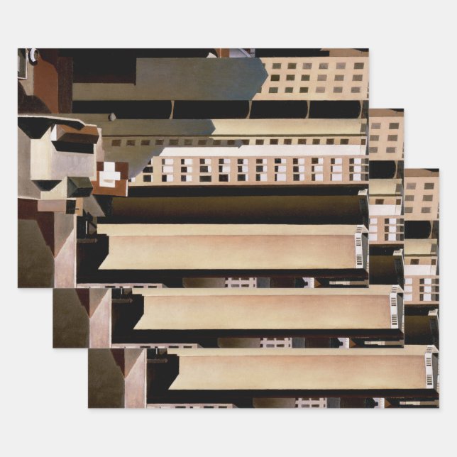 Hoja De Papel De Regalo Arquitectura de época, rascacielos de Sheeler, 192 (Set)