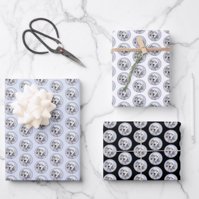 Hoja De Papel De Regalo Arreglo de inglés azul Belton Pintura de perro (Anverso)