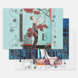 Hoja De Papel De Regalo ART DECO Mujer Belleza Moda