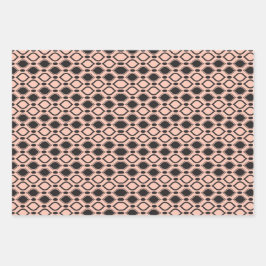 Hoja De Papel De Regalo Art Deco Pearls Anthracite y White Pattern