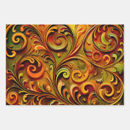 Hoja De Papel De Regalo Art Nouveau floral design 