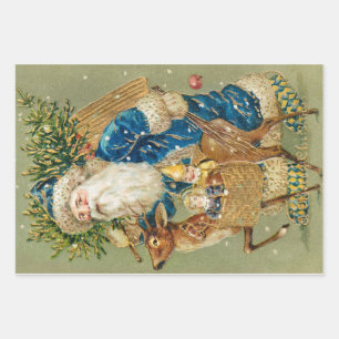 Hoja De Papel De Regalo Art Santa Santa Cláusula Postcard San Nick Nichola