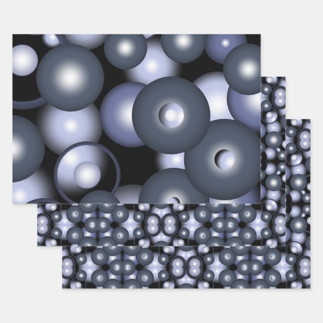 Hoja De Papel De Regalo Arte abstracto orbital de círculo global concéntri (Set)