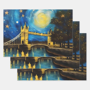Hoja De Papel De Regalo Arte acrílico puente de Londres,