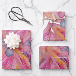 Hoja De Papel De Regalo Arte acuarela rosa abstracto de moda