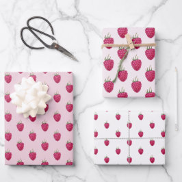 Hoja De Papel De Regalo Arte acuático de frambuesas frescas
