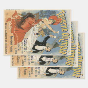Hoja De Papel De Regalo Arte Antiguo Modernista, Restaurante Taverne Olymp