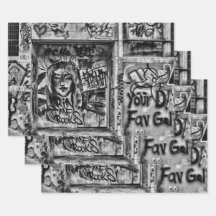 Arte callejero urbano en blanco y negro moderno gr