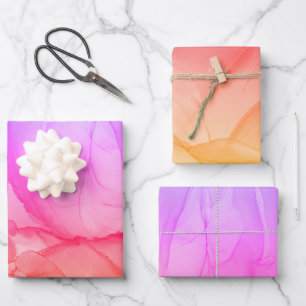 Hoja De Papel De Regalo Arte colorido abstracto de tinta de alcohol