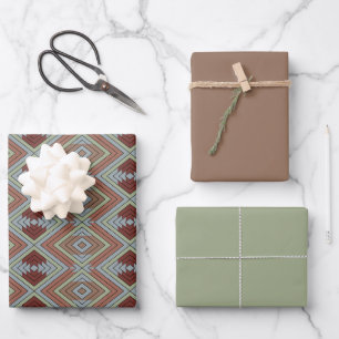 Hoja De Papel De Regalo Arte con patrón de estilo indio americano del suro