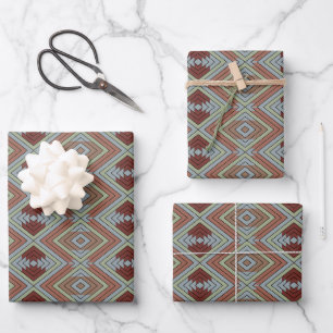 Hoja De Papel De Regalo Arte con patrones de estilo indio americano del su