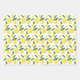 Hoja De Papel De Regalo Arte de acuarela de limoneros
