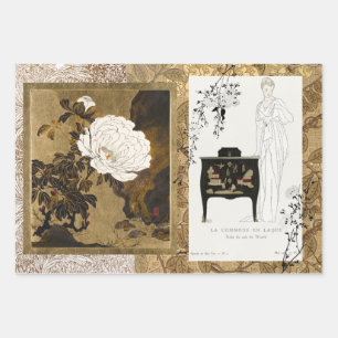 Hoja De Papel De Regalo Arte de pantalla clásico de Coromandel antiguo