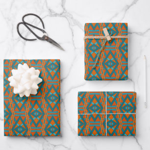 Hoja De Papel De Regalo Arte de patrón y colores al estilo del suroeste am