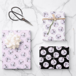 Hoja De Papel De Regalo Arte de perros con pintura blanca en polvo de capu