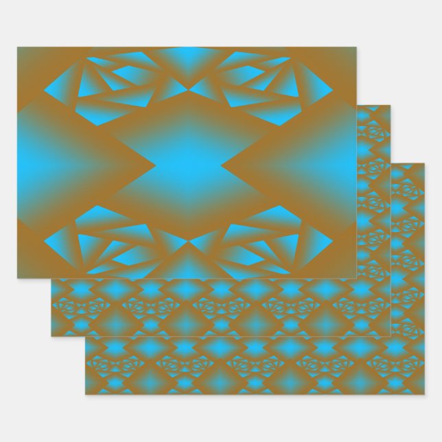 Hoja De Papel De Regalo Arte De Resumen Geométrico De Ombre De La Tierra Y (Set)